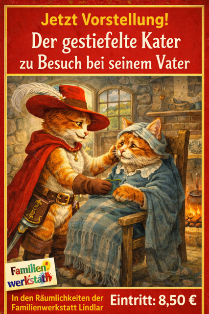 Der gestiefelte Kater zu besuch bei seinem Vater
